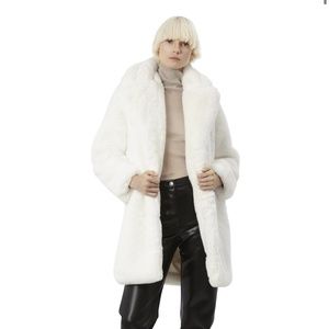 Apparis white faux fur coat